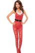 Fiery Red Xmas Lace Catsuit